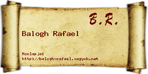 Balogh Rafael névjegykártya